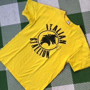 Rocky Italian Stallion yellow short sleeve t-shirt